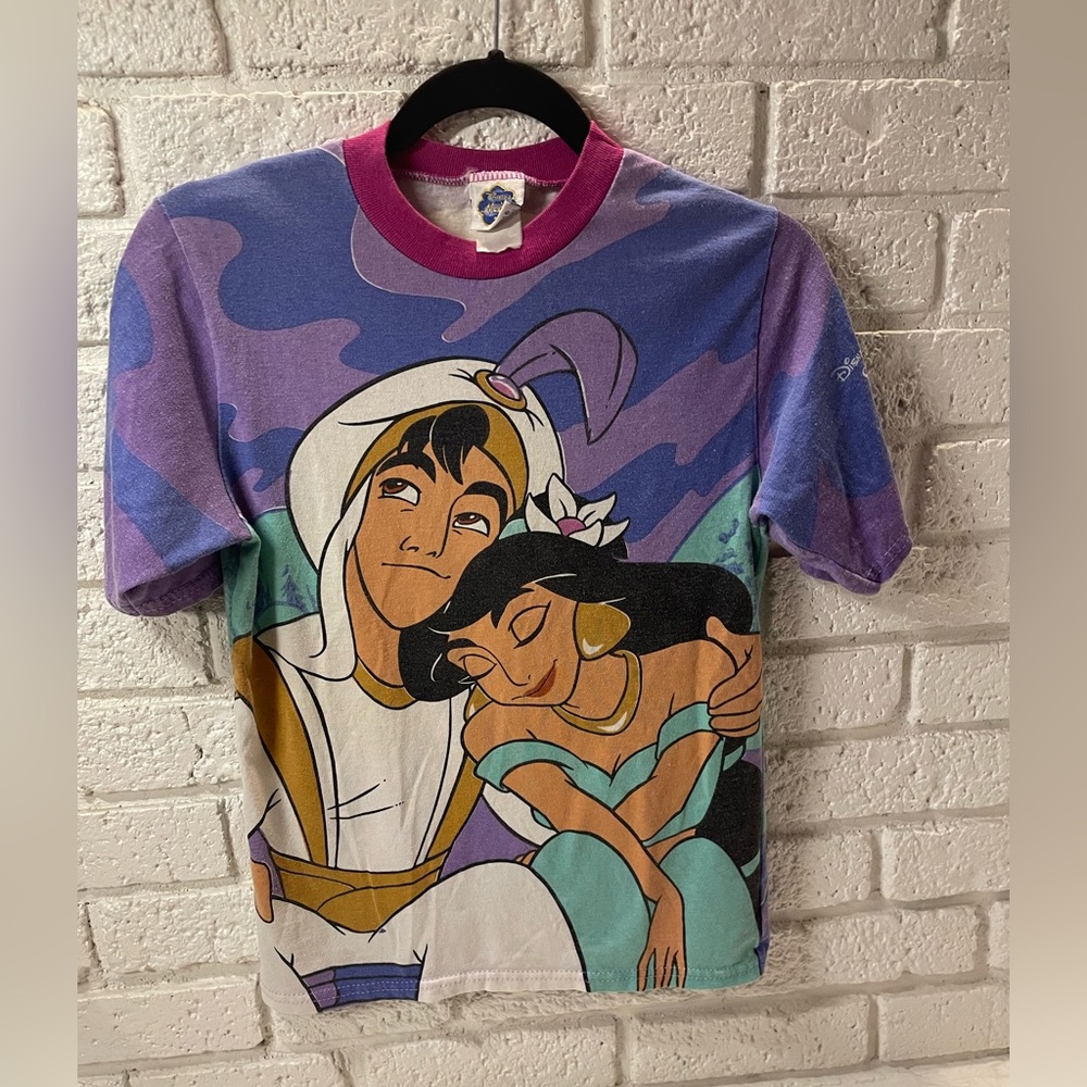Disney ALL OVER PRINT Shirt Aladdin Youth 10/12 Princess Jasmine